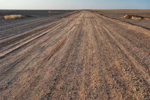 lane in the jordanian desert